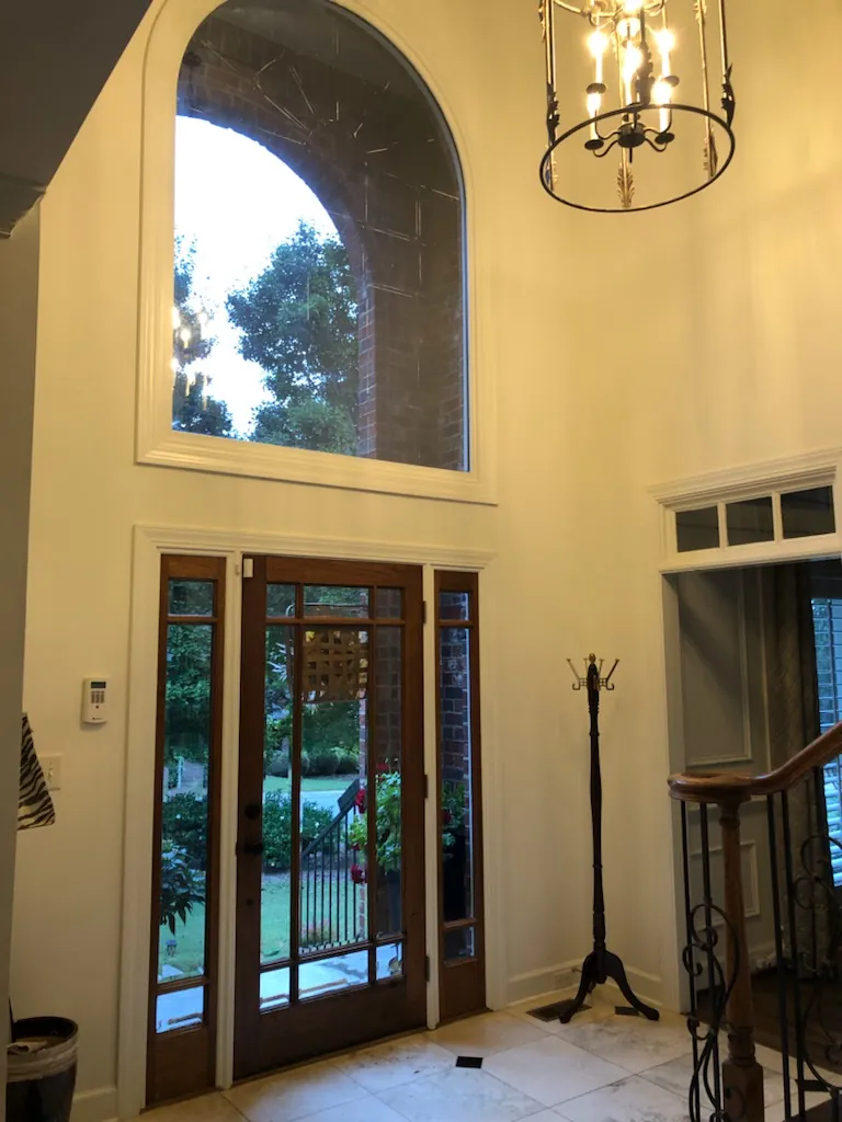 Two-story foyer window
