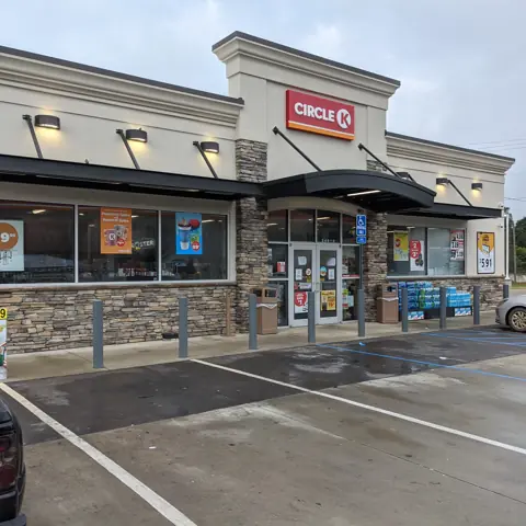 Convenience store front windows